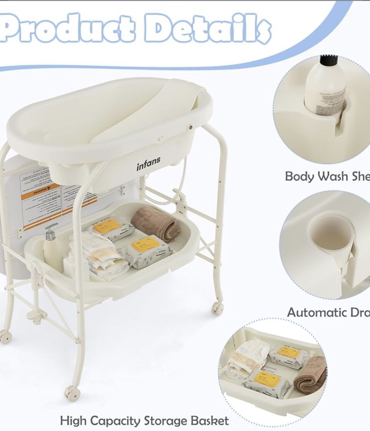 Infans 2 In 1 Baby Changing Table /Bath Tub