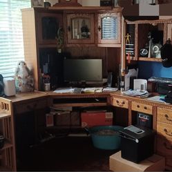 Solid Oak Corner Desk