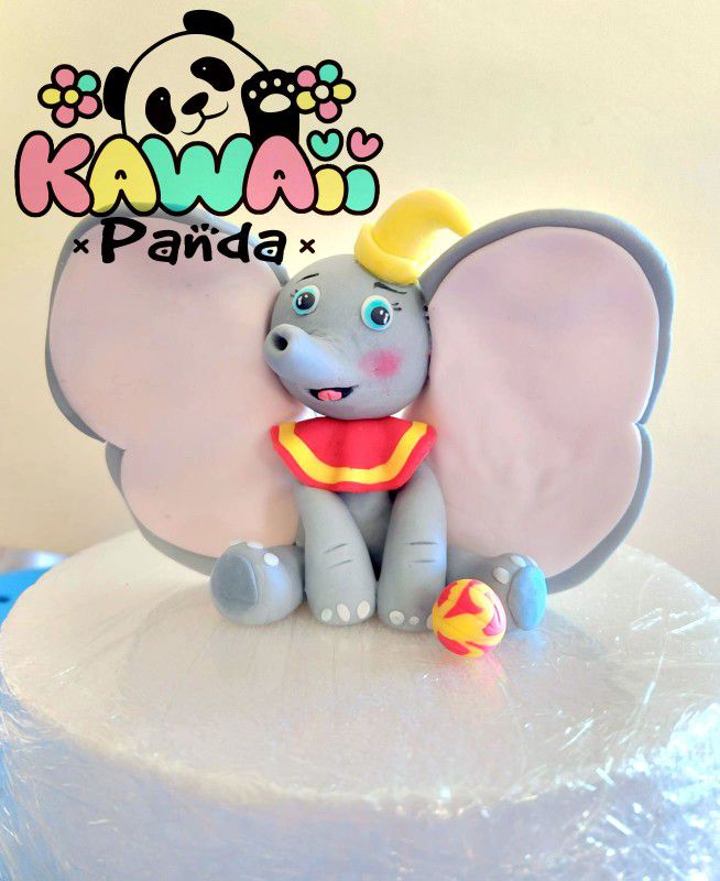 1 Fondant Elephant with Dumbo Cake Topper 3.5 4 Inches Baby Shower 1st Birthday Dots Custom Color Option for Sale in Covina, CA - OfferUp