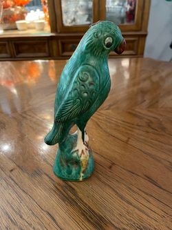 Antique Green Chinese Parrot Statue Incense Burner (See Description!!)