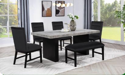 Elegante juego de comedor con banca incluida