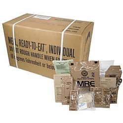 Sealed Cases of 12 MREs (Menu A or B) – Fresh Clean Cases