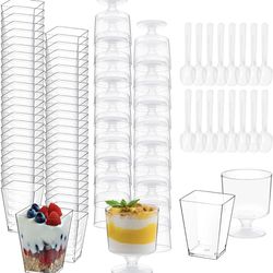 300 Pack Clear Plastic Dessert Cups