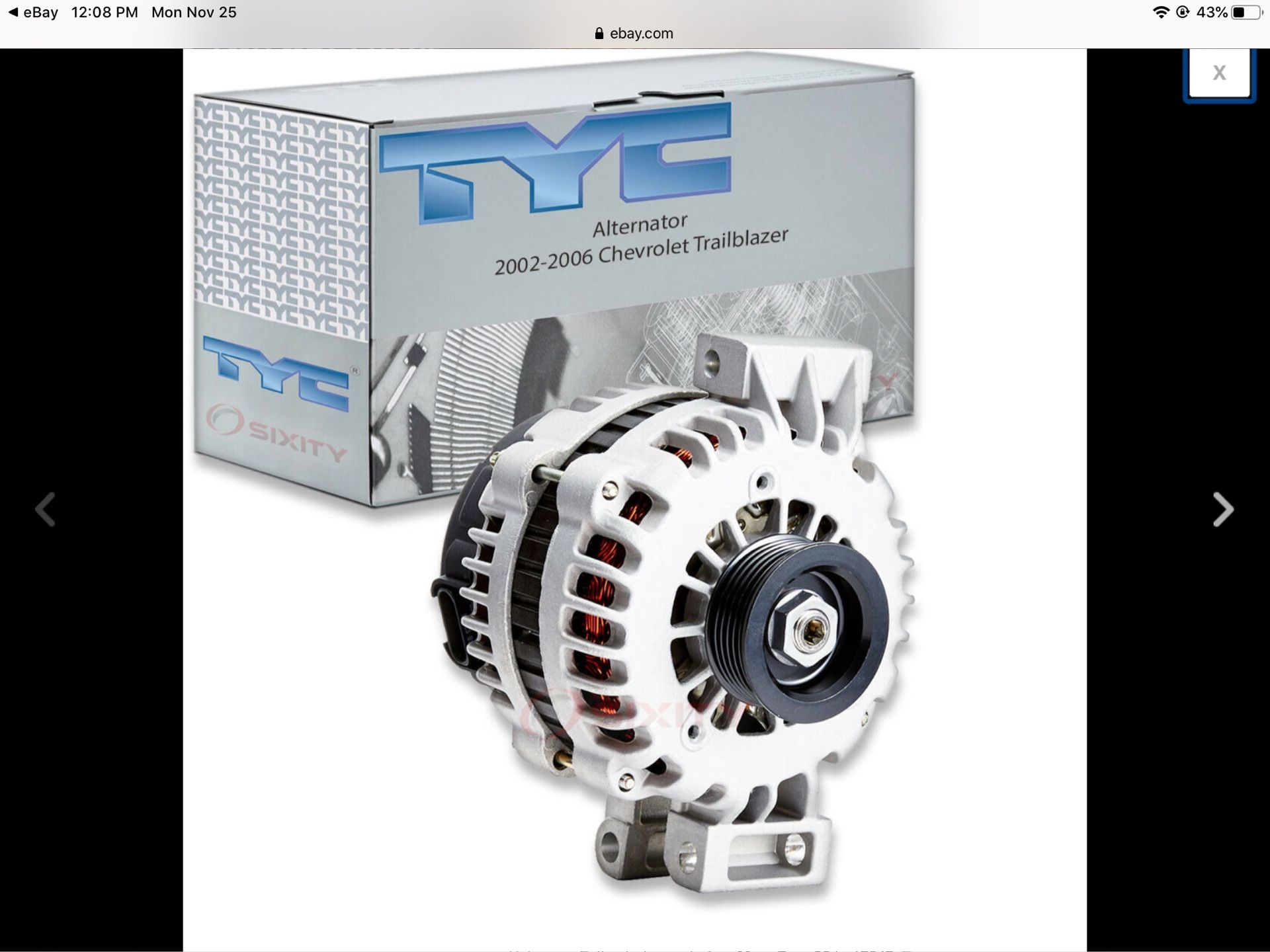 TYC alternator- NIB 2002-2006 Chevrolet Trailblazer