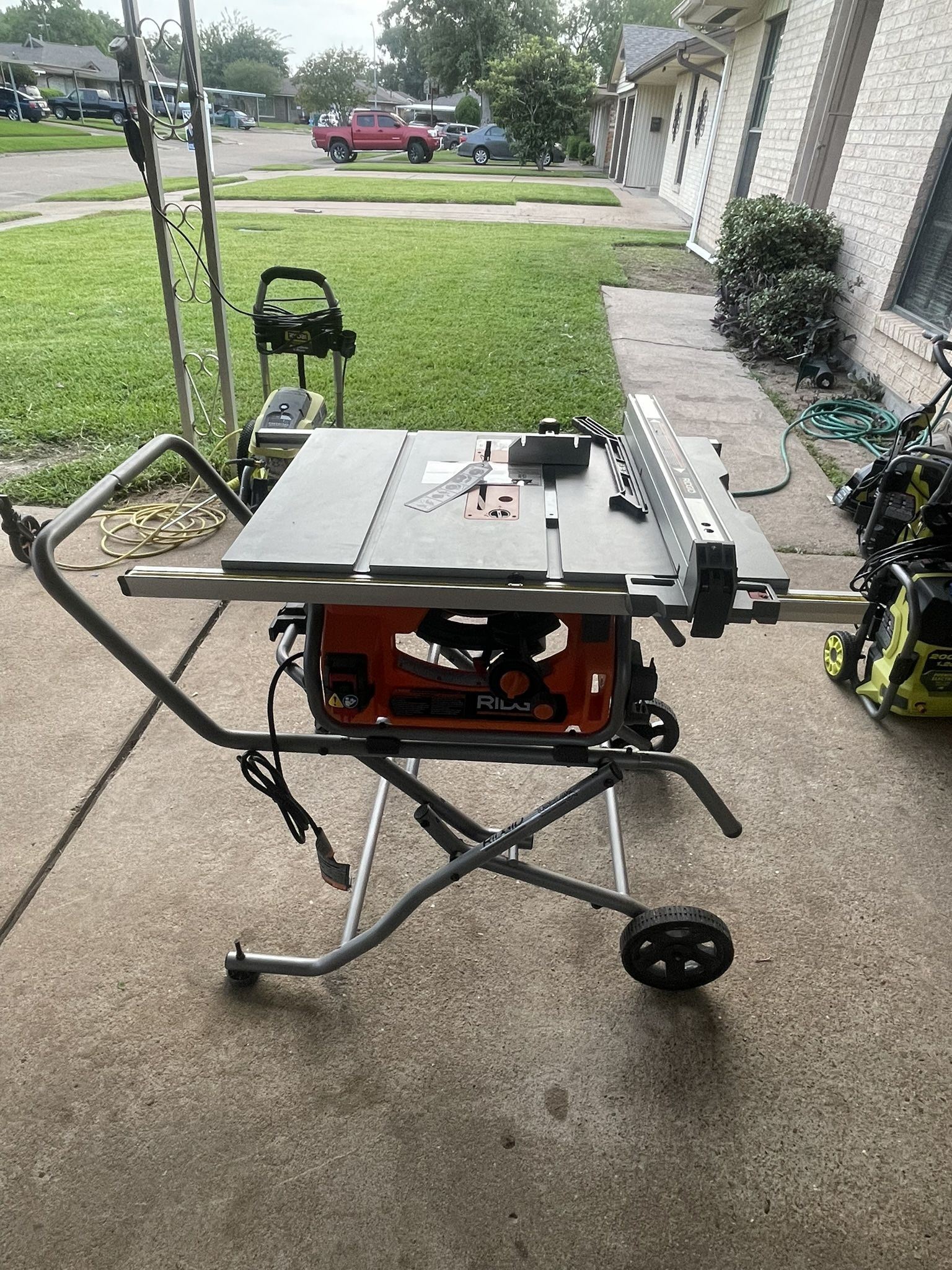 Rigid 15 Amp 10 in. Portable Corded Pro Jobsite Table Saw with Stand