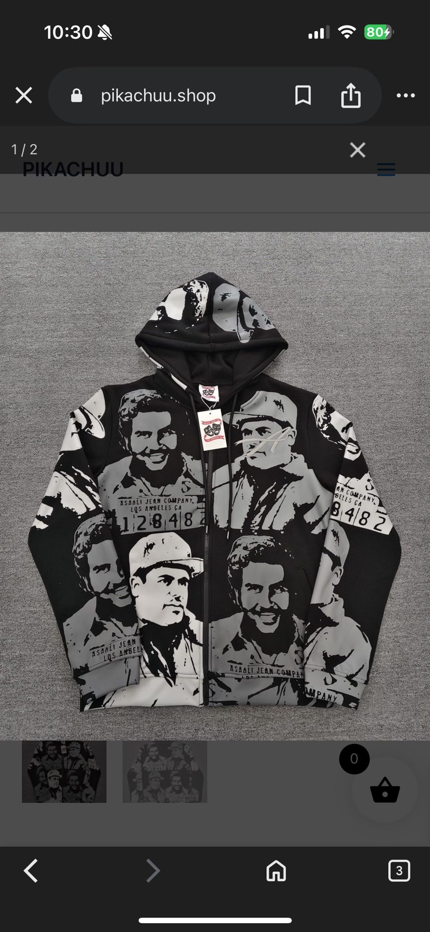 Asaali Black And Grey Hoodie