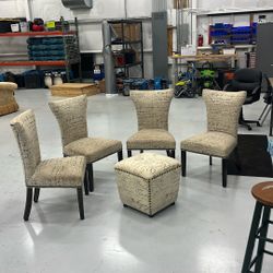 4 Chairs With Ottoman