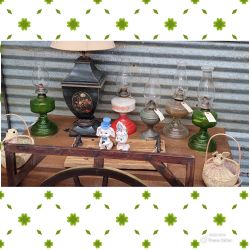 15% OFF SALE!  Unique Vintage Oil Lamps Glass @ Antique Paradise Booth C22 in Norman (priced individually)