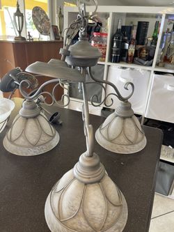 Frosted Glass And Metal Hanging Lamp 