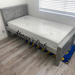Twin Solid Wood Bed & Foam Mattress $400