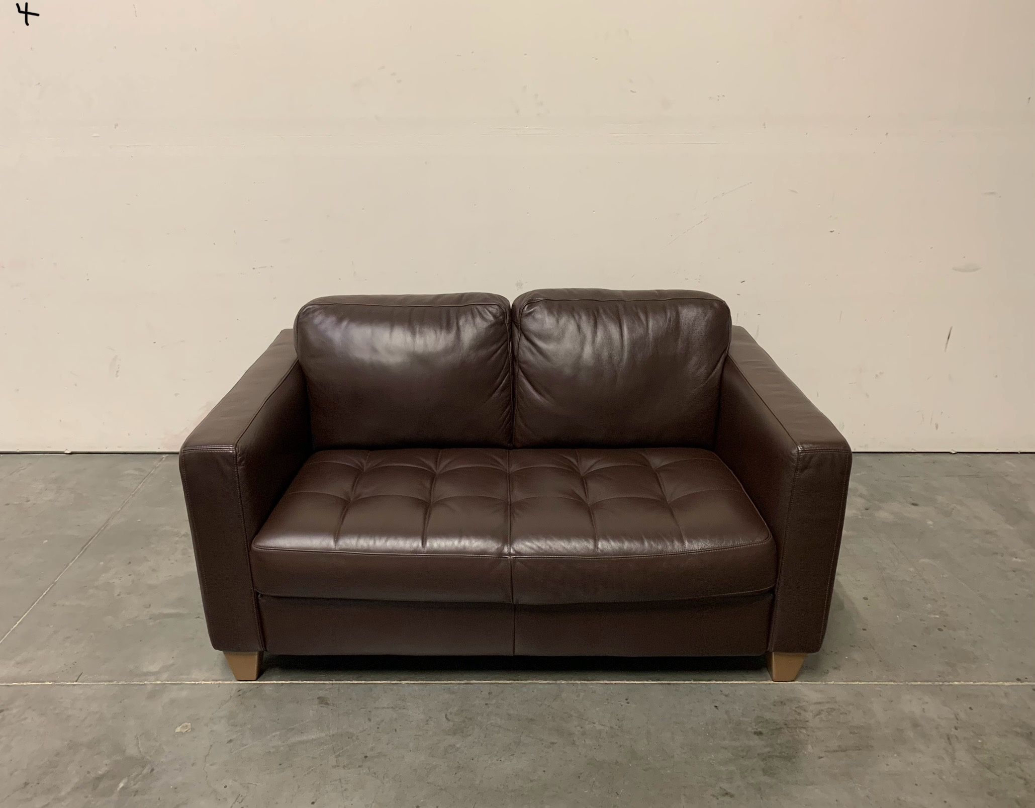 Natuzzi, Italian Leather Loveseat Sofa