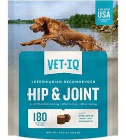 Vet IQ Hip and Joint Chicken Flavored Chews 180 Count (Never Opened)