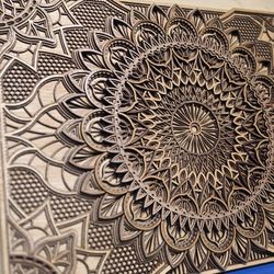3d Wood Mandala 26"×19"