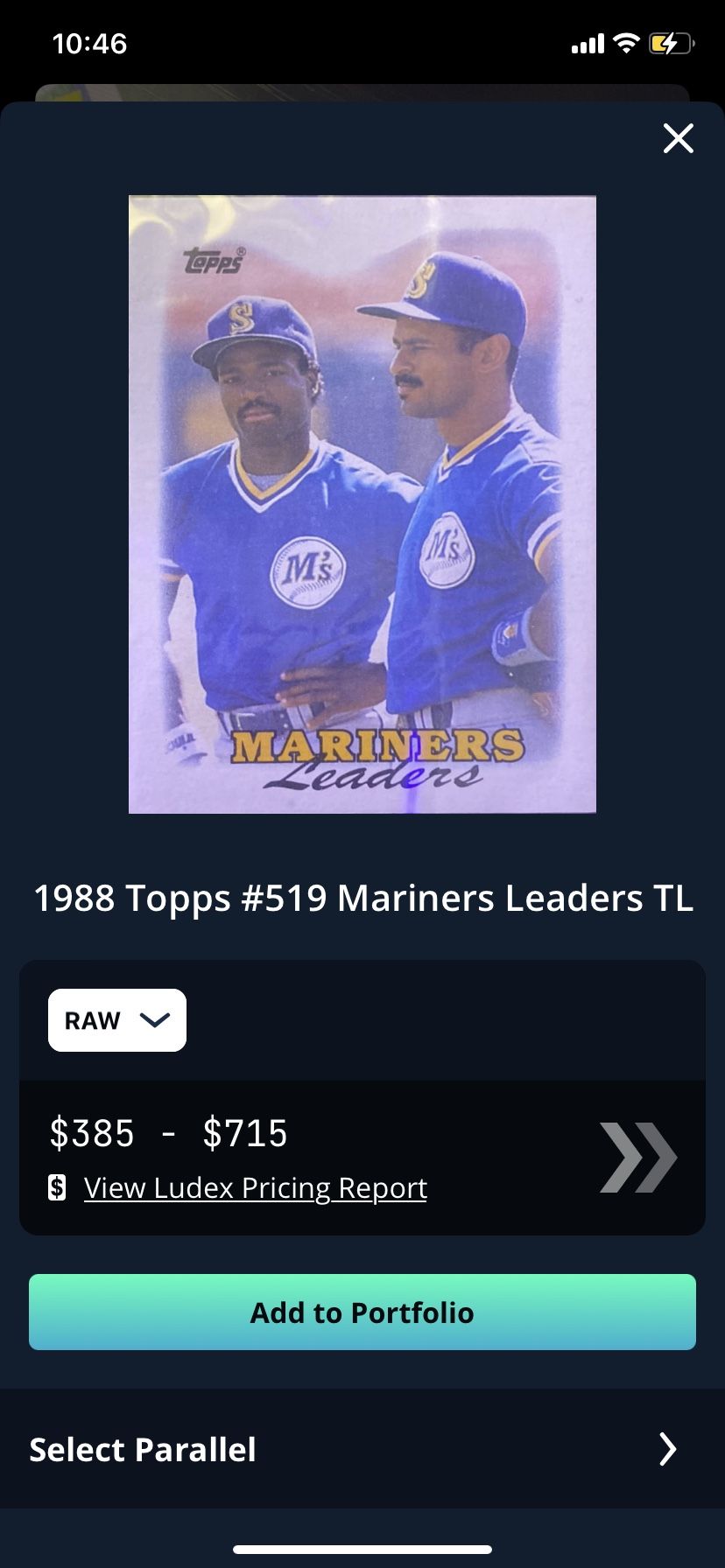 1988 Topps #519 Mariners Leaders TL