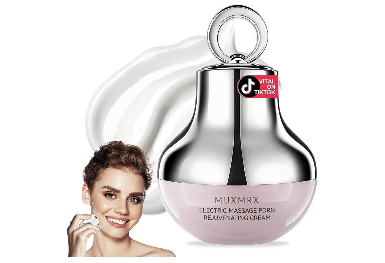 Electric Massage PDRN Firming Face Cream, 1000ppm PDRN Salmon DNA Face Moisturizer with Collagen, Hyaluronic Acid & Niacinamide, Firms, Glow Hydrating