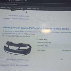 Lebra Cover Craft Custom Fit Front End Cover For Hyundai Elantra Black Vinyl  Model 551218-01 Fits 2007 -10 Exclude Touring  #542