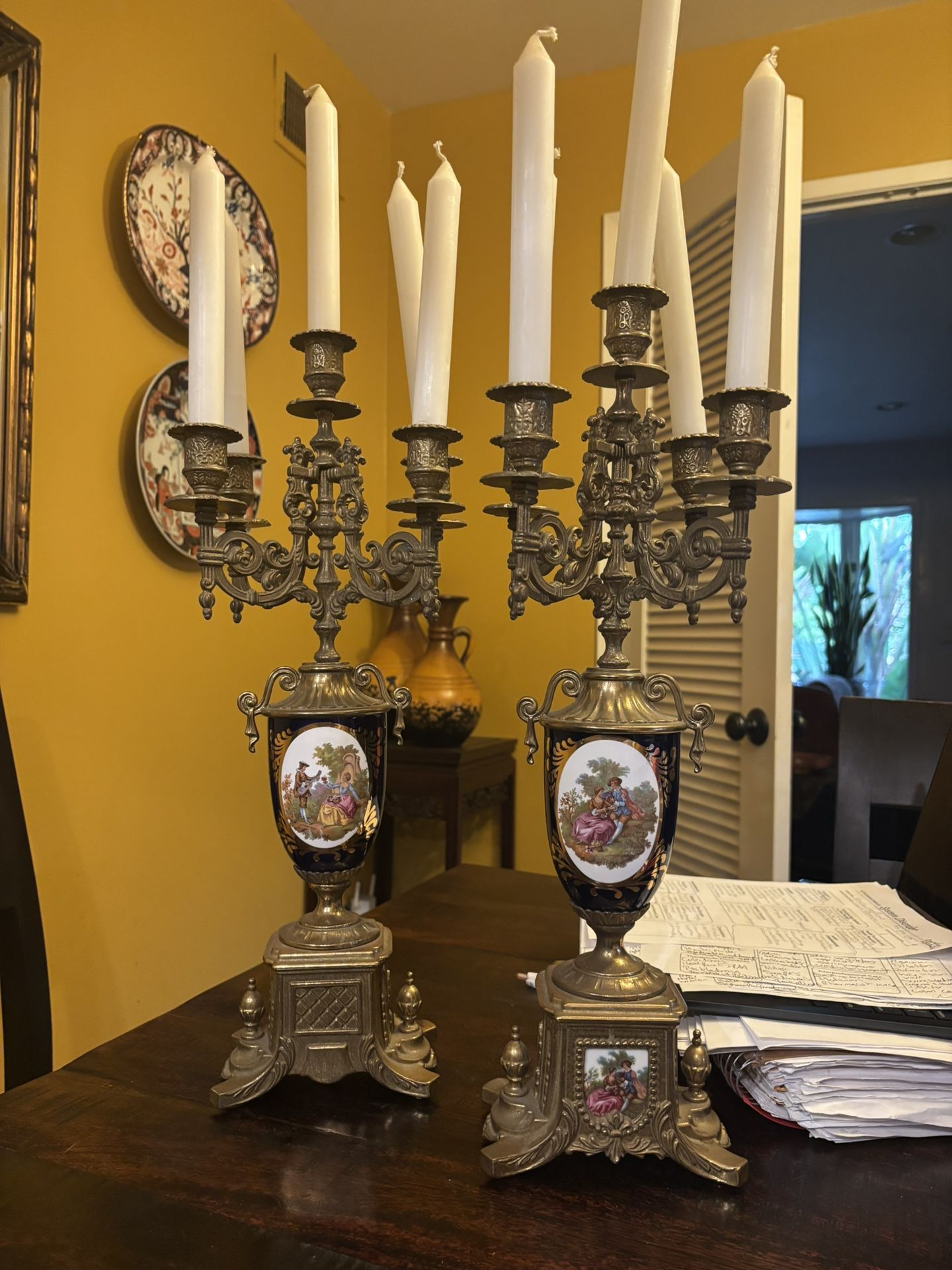Limoges Brass Candle Holder Antique