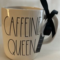 RAE DUNN CAFFEINE QUEEN MUG NEW