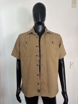 Outdoor Research Wayward Short Sleeve Shirt (Khaki Brown Tan / Men’s Medium) for Camping, Hiking