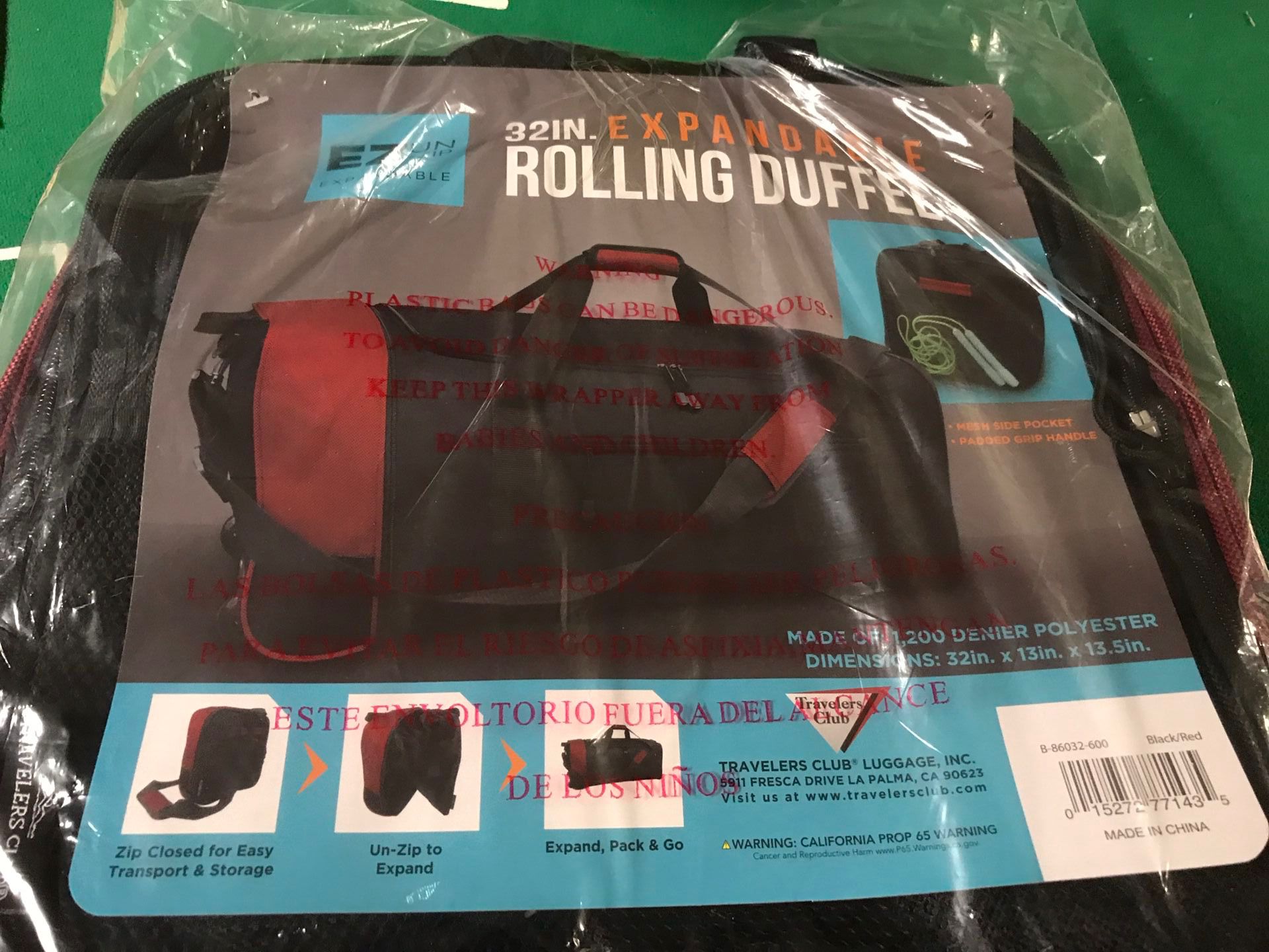 EZ - Expandable Rolling  duffle bag  NEW IN BAG