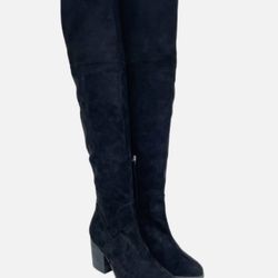 BP Luke Black Suede Over The Knee Boots
