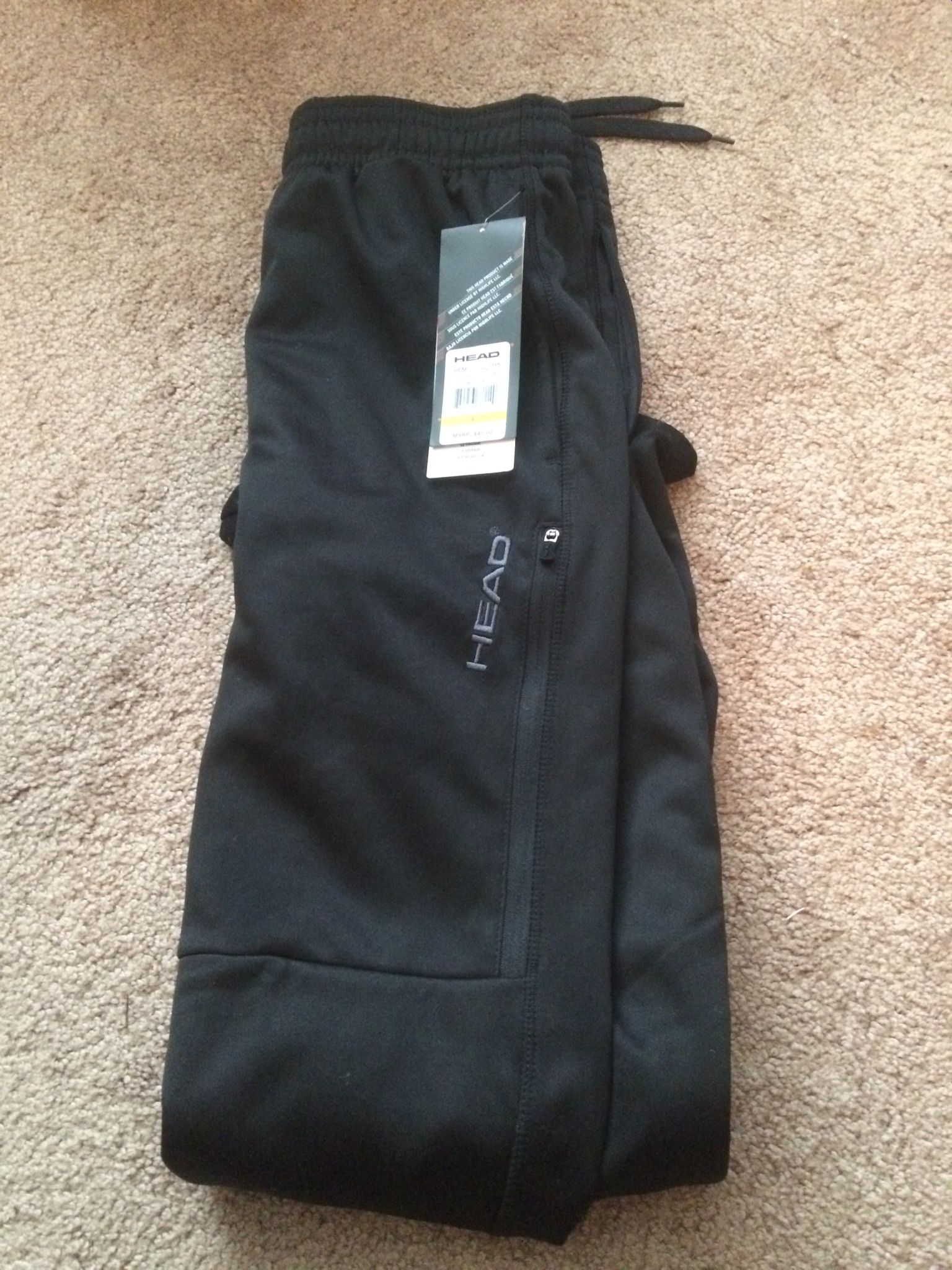 Head Men’s Regular Slim Large Black Sweatpants
