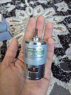 12V 775 DC Motor - High Torque (Max 20000 RPM) Dual Ball Bearing, Built-in Cooling Fan for Power Wheels Upgrade (D Shaft, Includes Bracket)