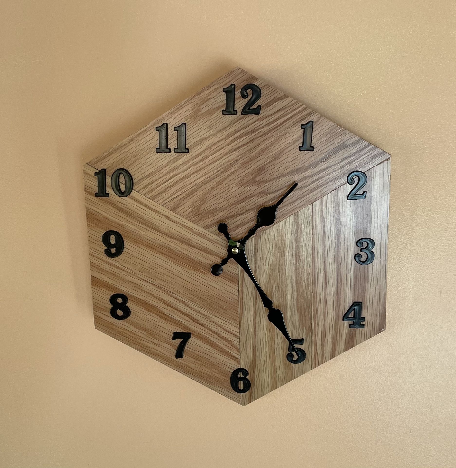Hand Crafted Solid Oak Clock