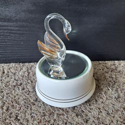 Small Glass Swan Music Player