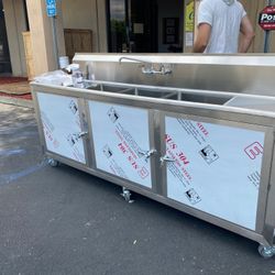 Portable sink 3 compartment 90 ins Commercial Hand wash Statio