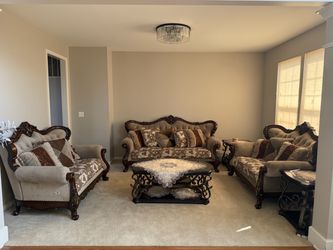 Brown luxury living room set
