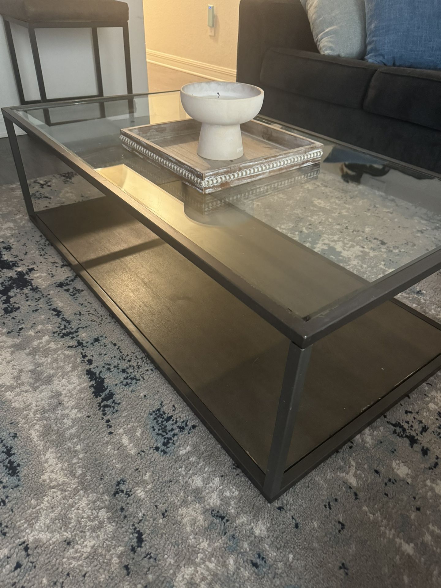 Modern Glass Coffee Table – 48”x25” – Crate & Barrel