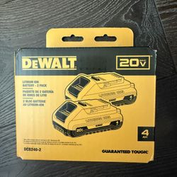 DEWALT 20v 4ah Battery 2-pack
