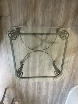 Glass Top Wrought Iron Coffee Table Beautiful And Heavy 