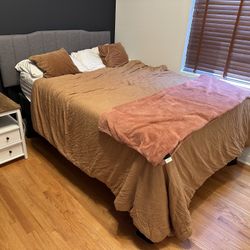Full Bed. Includes Mattress, Frame, Headboard, and Bedding
