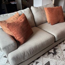 Couch Oversized Loveseat Beige with USB