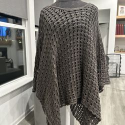 Brown Crocheted Poncho
