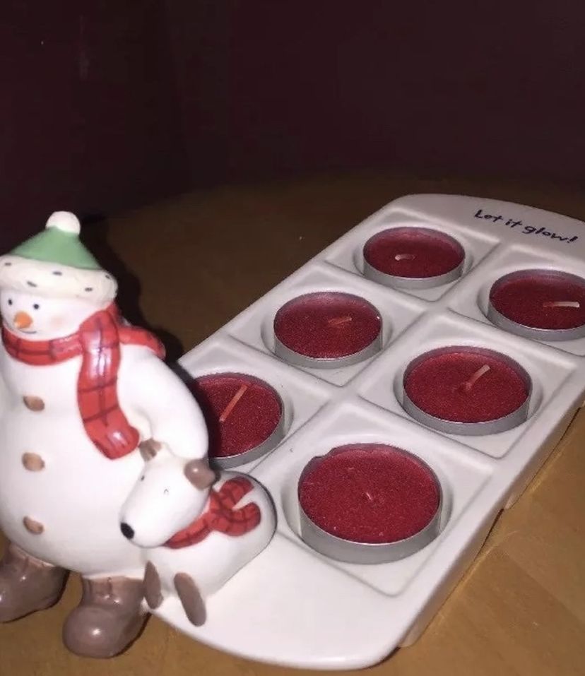 Snowman Muffin Candle Holder Hallmark