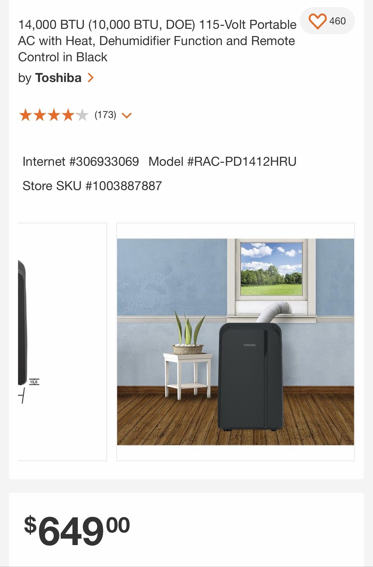 NEW TOSHIBA PORTABLE AIR CONDITIONER/ HEATER...