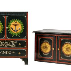 Antique Nautical Chest of Drawers and Trunk