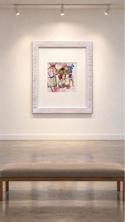 Signed Sergio Lalan Framed Mixed Media Art