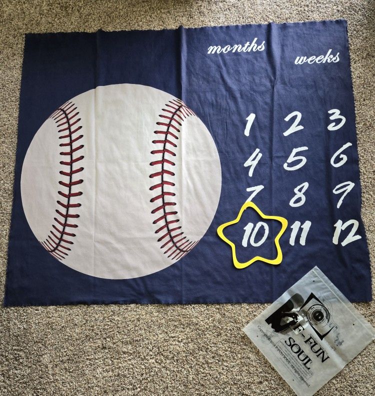 Baby Milestone Marker - Baseball Theme