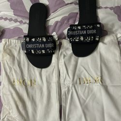 Christian Dior Sandals And Scarf 