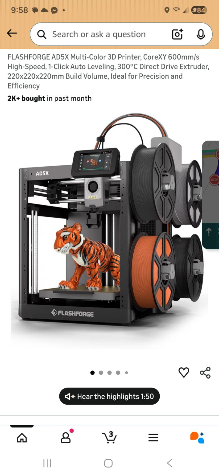 FlashForge AD5X 3D Printer