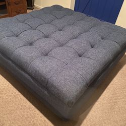 Claire Tufted Blue Odyssey Ottoman