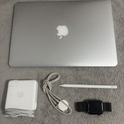 Apple Bundle – MacBook Air 2017 + Apple Watch Series 6 GPS 44mm + Apple Pencil 2nd Gen – Charger & Milanese Loop Included
