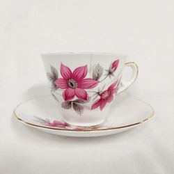 Vintage Royal Kent Bone China Tea Cup and Saucer Pair