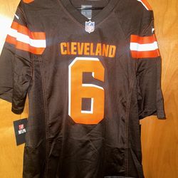 New NFL Nike On Field Cleveland Browns Dawg Pound Baker Mayfield Jersey Mens L 