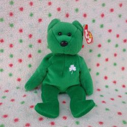 Ty Beanie Baby Bear ‘Erin’ 1997, Shamrock, St Patrick's Bear