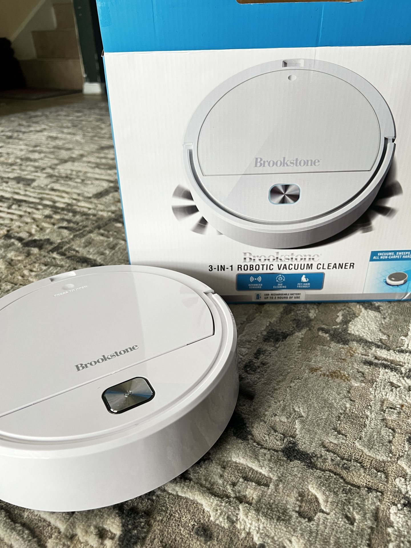 Brookstone 3 In 1 Robotic Vacuum Cleaner
